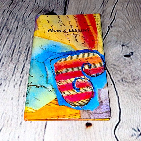 *SOLD on eBay Mini purse size phone/address book. Colorful/abstract art. - Picture 1 of 6